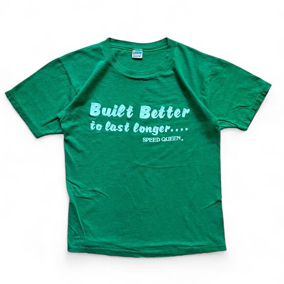 Vintage 70s Champion Built Better to Last Longer Speed Queen T Shirt Single M - Picture 1 of 9